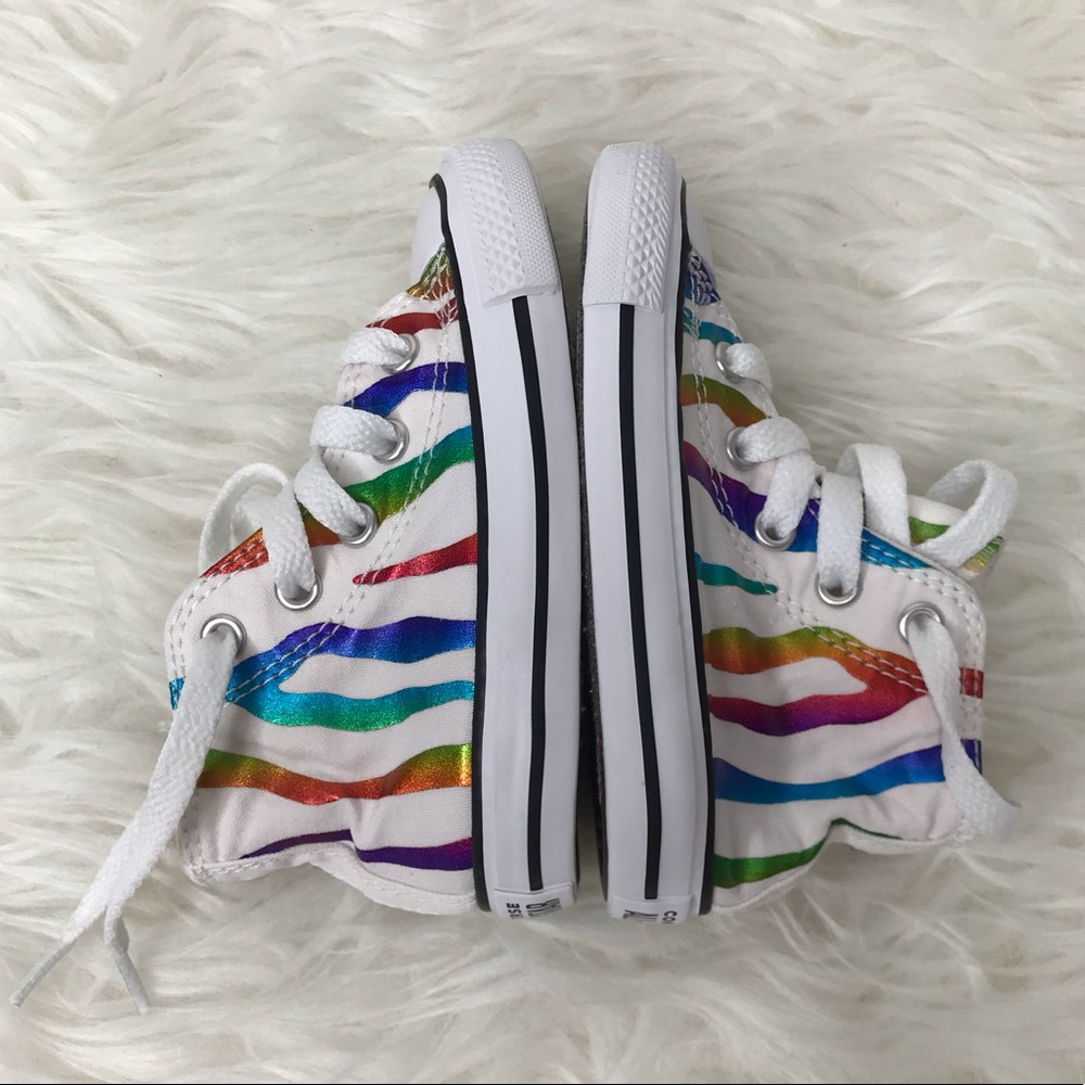 Converse Infant Chuck Taylor All Star High Top Zebra Sneaker Size 6 - Picture 9 of 11